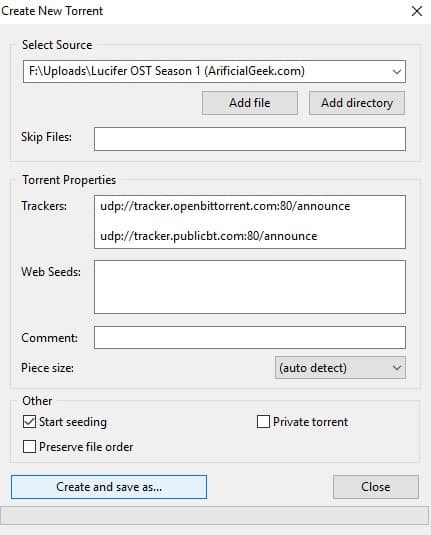 How To Create A Torrent With uTorrent 4