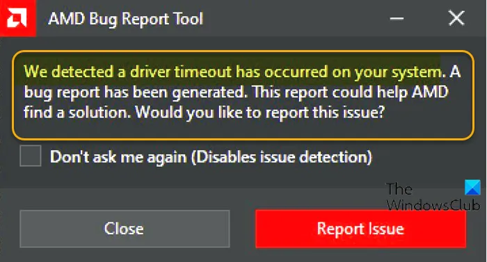 Fix AMD Driver Timeout has occurred error