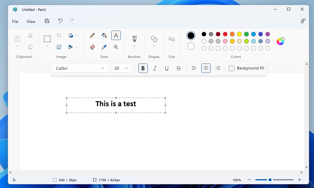 Paint text editor