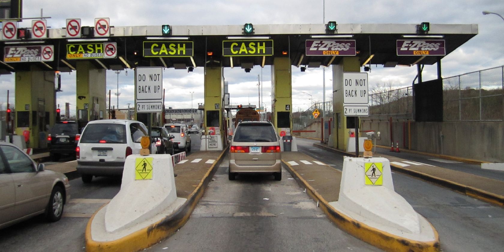 Cars at a toll booth
