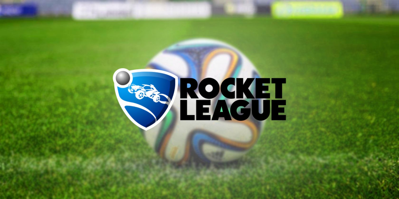 rocket league logo on a field background