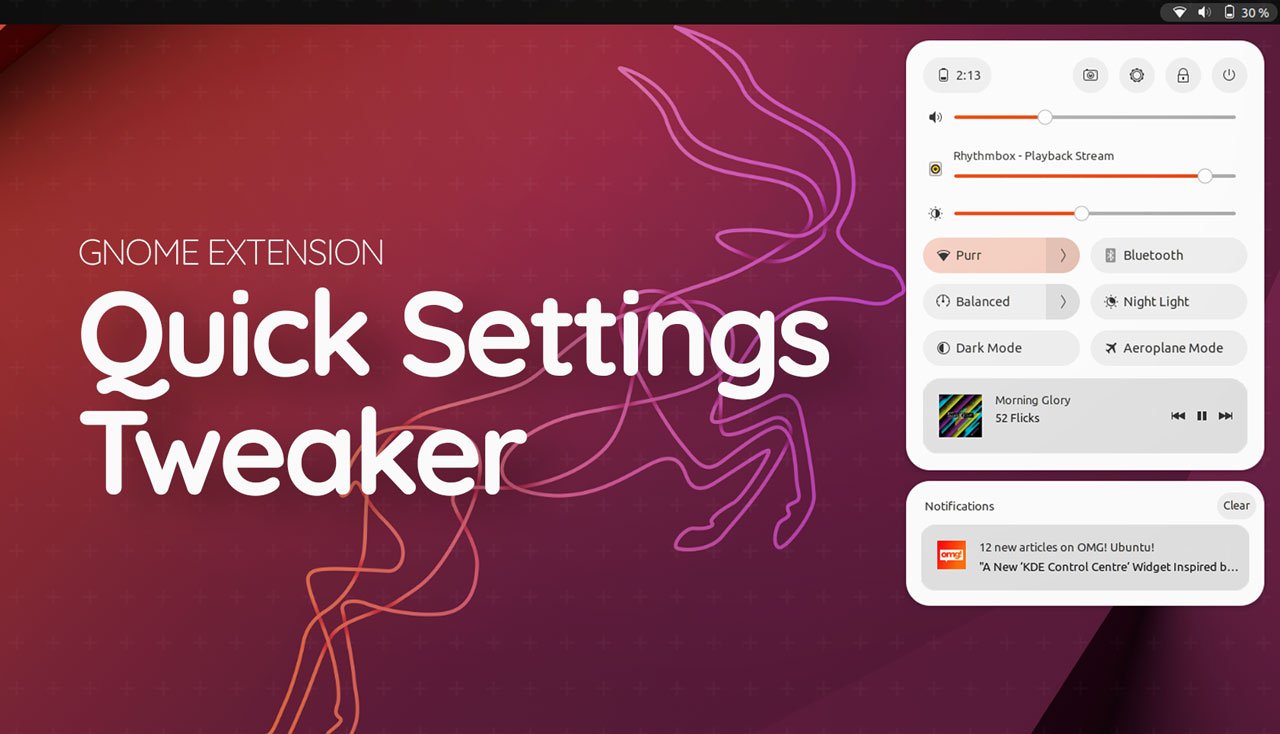 Add Notifications, Media Controls & Audio Streams to GNOME Quick Settings